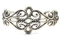 925 Sterling Silver Vintage Carolyn Pollack Scroll Rope Cuff bracelet
