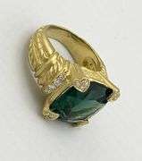 18KT Yellow Gold Judith Ripka Green Toumaline Ring