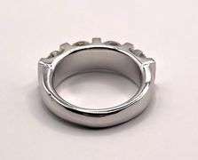 14 K White Gold Plate Stunning 4 Stone White Fire Moissanite Ring