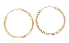 2 Pairs of 10kt Yellow gold hoop earrings