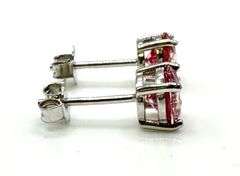 Dazzling 18 Kt White Gold 2 Ctw Pink Simulated Diamond Earrings