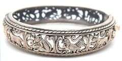 925 Sterling Silver Solid "Sprit Of Africa" Bangle