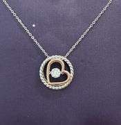 Sterling Silver center dancing Moissanite pendant