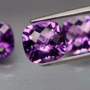 Large! Classic cushion checkerboard cut! 8.12ct Amethyst set!