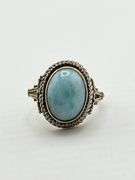 925 Sterling Silver Blue Larimar Ring