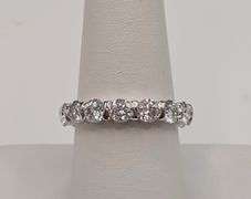 Beautiful 15 Count 7.25 Ctw White Ice Blue Moissanite Eternity Ring