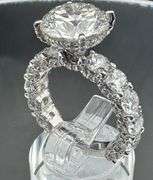 14K White Gold Round Brilliant Cut Lab Diamond Ring of 8.70ct