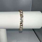 18 Kt Yellow Gold Plated 32.5 Ctw CZ Tennis Bracelet