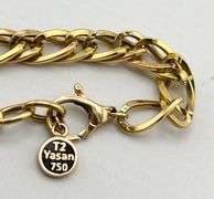 18KT Yellow Gold 9MM Double Curb Link Bracelet