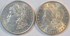 Very Choice BU 1881-S & 1885-P Morgan Silver Dollars