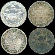 4 1893 Columbia Commemorative Silver Half Dollars