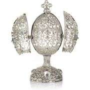 Silver-Plated Trinket Box with Crystals
