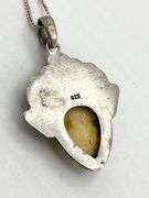 Italian 925 Sterling Silver Vintage Antique Carved Face Ivory Pendant