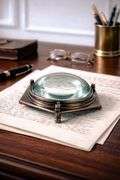 Large Solid Brass Dome Magnifying Glass