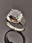 14 Kt. White Gold Plate 5.65 Cwt. Black Simulated Diamond Ring