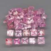 Vivid! 2.22ct radiant princess cut Bubble gum pink Sapphire set