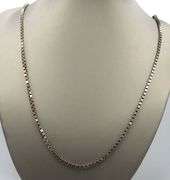 Italian Vintage 925 sterling silver box chain necklace