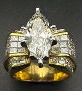 18K Yellow Gold Marquise Diamond Ring of 4.83ct