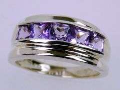 Sterling Silver Amethyst Ring, Size 8