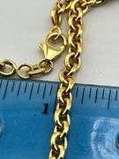 14KT Yellow Gold Rolo Link Engraved Love Always 50Th Heart Charm Bracelet
