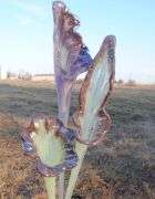 Glass Flower with Long Stem - Purple