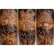 Lot of 3 Hand-Carved African Tribal Wall Masks