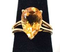 Sparkling 10K Yellow Gold Citrine Gemstone Ring