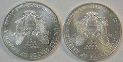 2 Superb Gem BU Rare key date 1996 $1 American Silver Eagles.