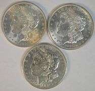 1921 P-D-S Morgan Silver Dollars in AU/BU