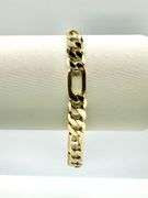 Dazzling 10 Gram 14 K Yellow Gold Plated Italian Figaro Link Bracelet