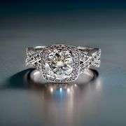 Sparkling 14 Kt White Gold Plate 4.5 Ct Lab Simulated Diamond Ring