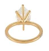 18kt Yellow gold 4.08ct lab grown marquise in diamond setting engagement ring