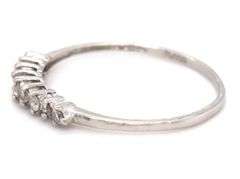 Useful Thin Platinum and Diamond Band