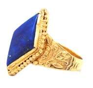 Nicely Designed 24K YG and Lapis Ring