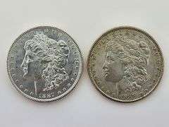 1887 & 1888 Morgan Silver Dollars