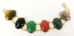 Large Vintage Scarab Gemstone Bracelet