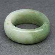 Simply gorgeous 38.36ct translucent green and white Burmese Jade ring!