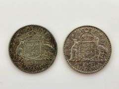 1942 & 1942-S Australia Florin, Sterling Silver