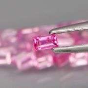 Baguette cut! 2.64ct set of Sapphires with candy pink hues!