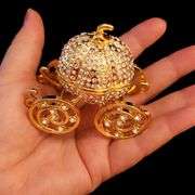 Pumpkin Carriage Enameled Trinket Box