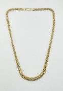 Italian 14KT Yellow Gold Gratuated 4MM to7MM Byzantine Necklace