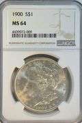 Super virtual Gem BU 1900 Morgan Silver Dollar. NGC MS64