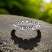 Beautiful 3.15 Ctw White Ice Blue Moissanite Eternity Ring