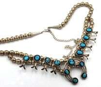 Navajo Kingman PG turquoise sterling silver necklace