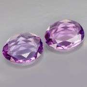 Matched pair! Flat faceted! 6.65ct set of untreated Amethyst!