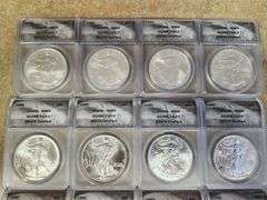 1986-2001 Set Of Silver Eagles In PCGS Slab Box, ANACS MS69 Set