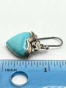 925 Sterling Silver Turquoise Heart Shaped Dangle Earerings