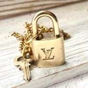 Louis Vuitton Upcycled Repurposed Lock Key Necklace