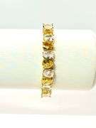 18 Kt Yellow Gold Plated Huge 32.5 Ctw Simulated Yellow Sapphire Tennis Bracelet