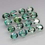 Heated only! 3.19ct blue green Sapphire set